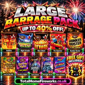 Large barrage pack | Diwali, Bonfire night | new years eve packs | total home fireworks |