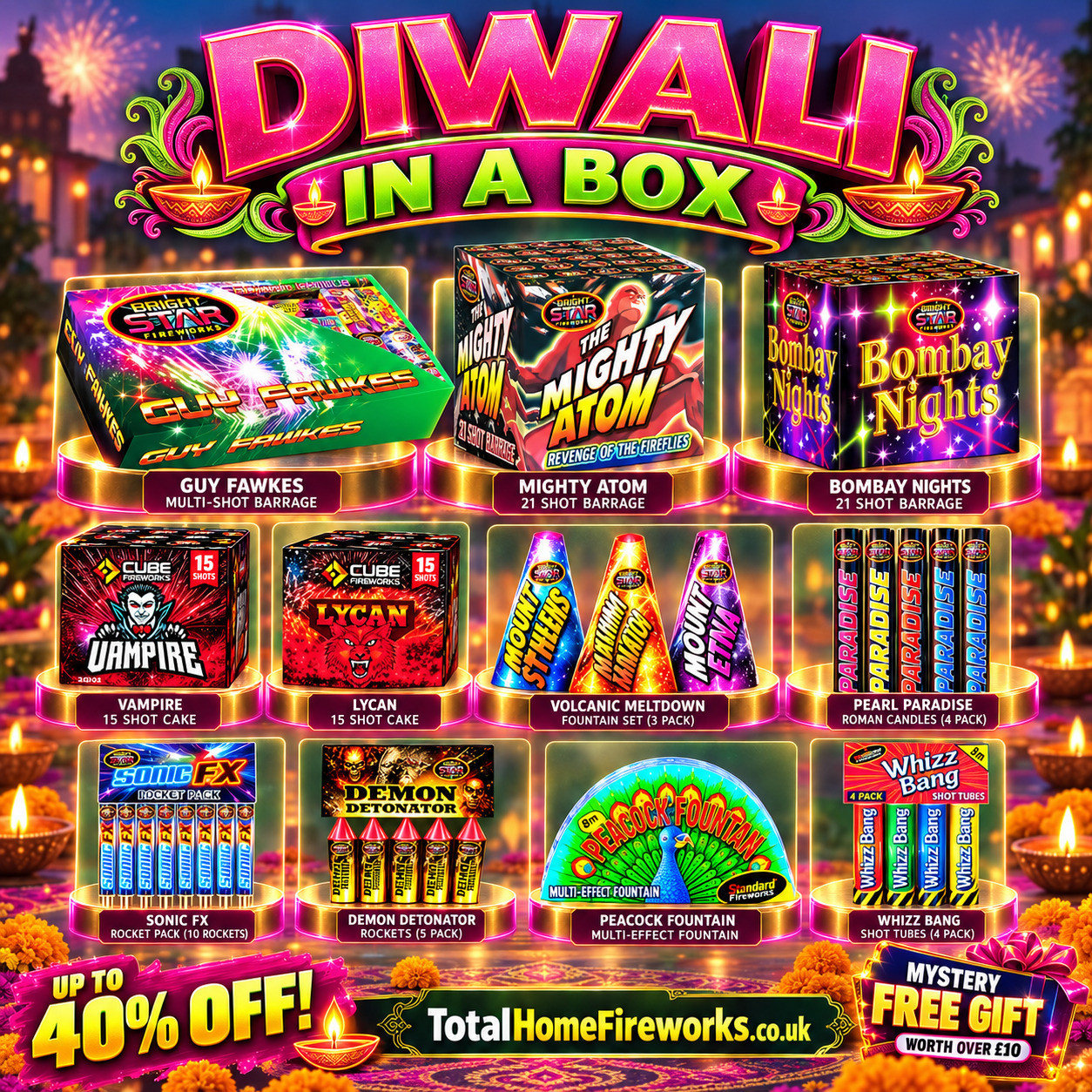 DIWALI IN A BOX - Total home fireworks – Hallmark Fireworks | Diwali fireworks | Bonfire fireworks | New Years Eve Fireworks |