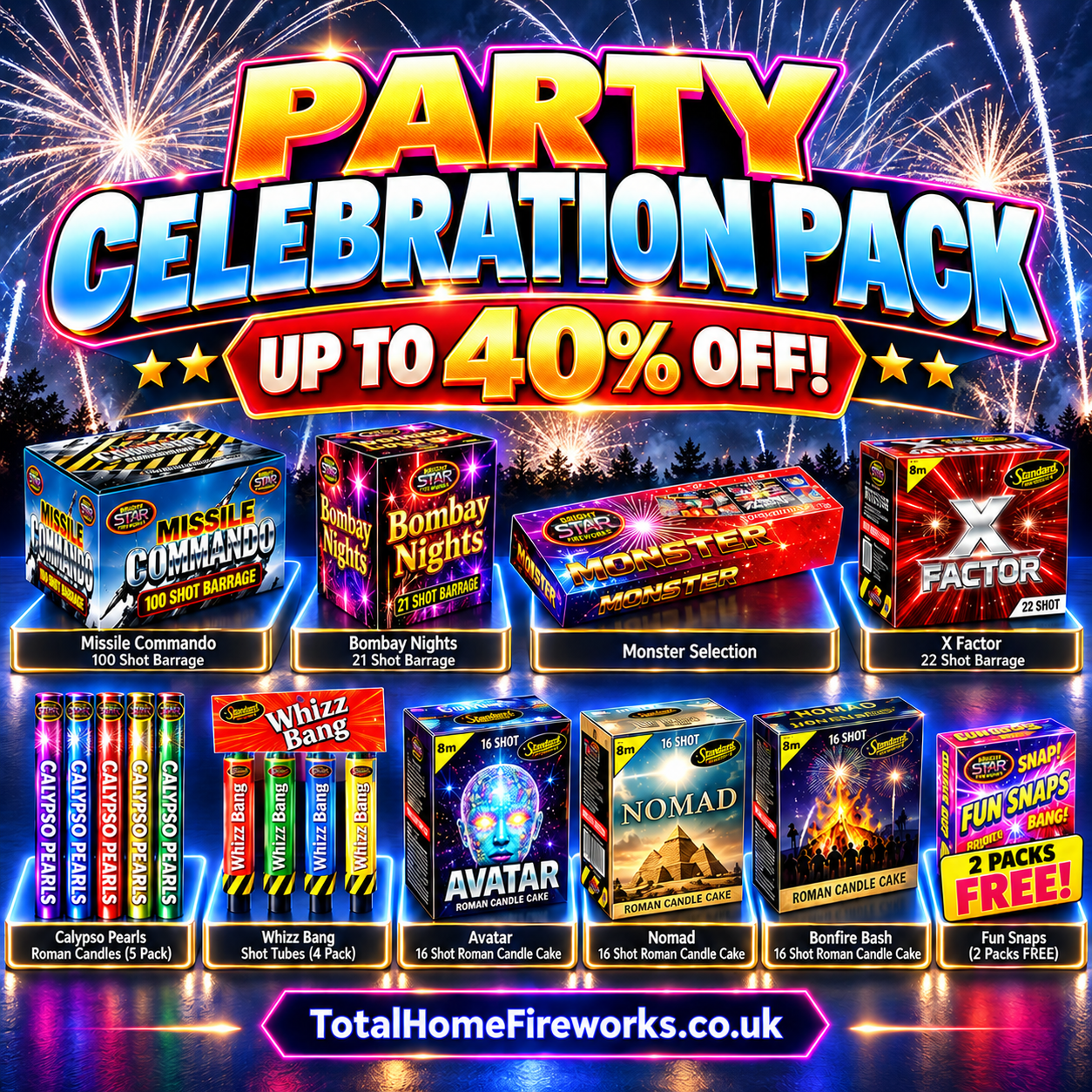 Party celebration pack | | total home fireworks |