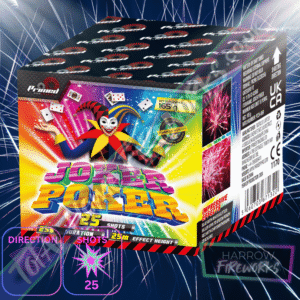 JOKER POKER – 25 Shot Barrage – Total Home Fireworks – Primed Pyrotechnics