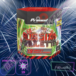RUSSIAN ROULETTE – 19 Shot Barrage – Total Home Fireworks – Primed Pyrotechnics