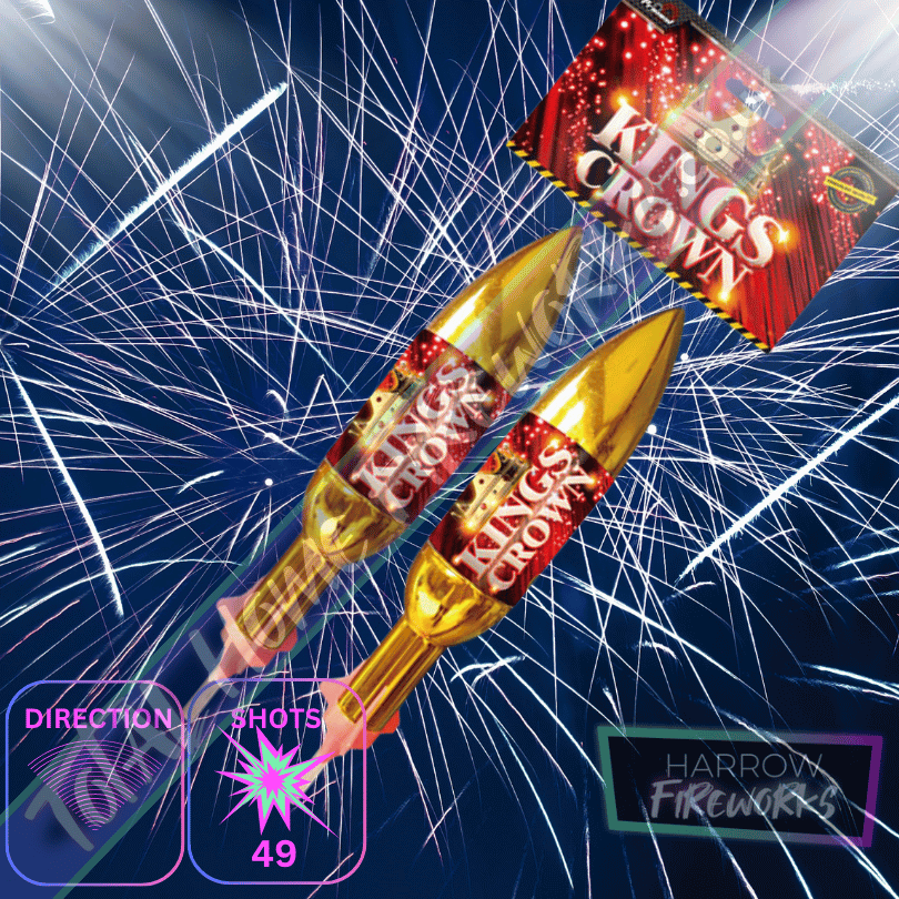 KING CROWN ROCKETS – 2 Piece Rocket Pack – Total Home Fireworks – Primed Pyrotechnics