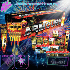 ARMOURY CRATE – 34 Piece Firework Crate – Total Home Fireworks – ESCO