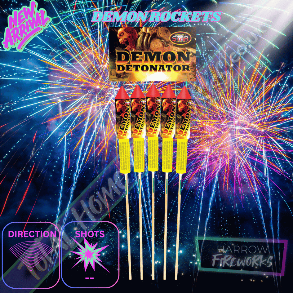 DEMON DETONATOR – 5 Piece Rocket Pack – Total Home Fireworks – Bright Star