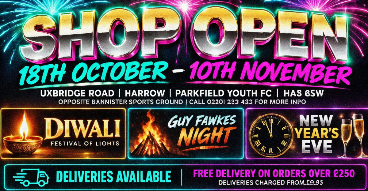 Total home fireworks banner | harrow fireworks Shop in Harrow | Brent fireworks | watford fireworks