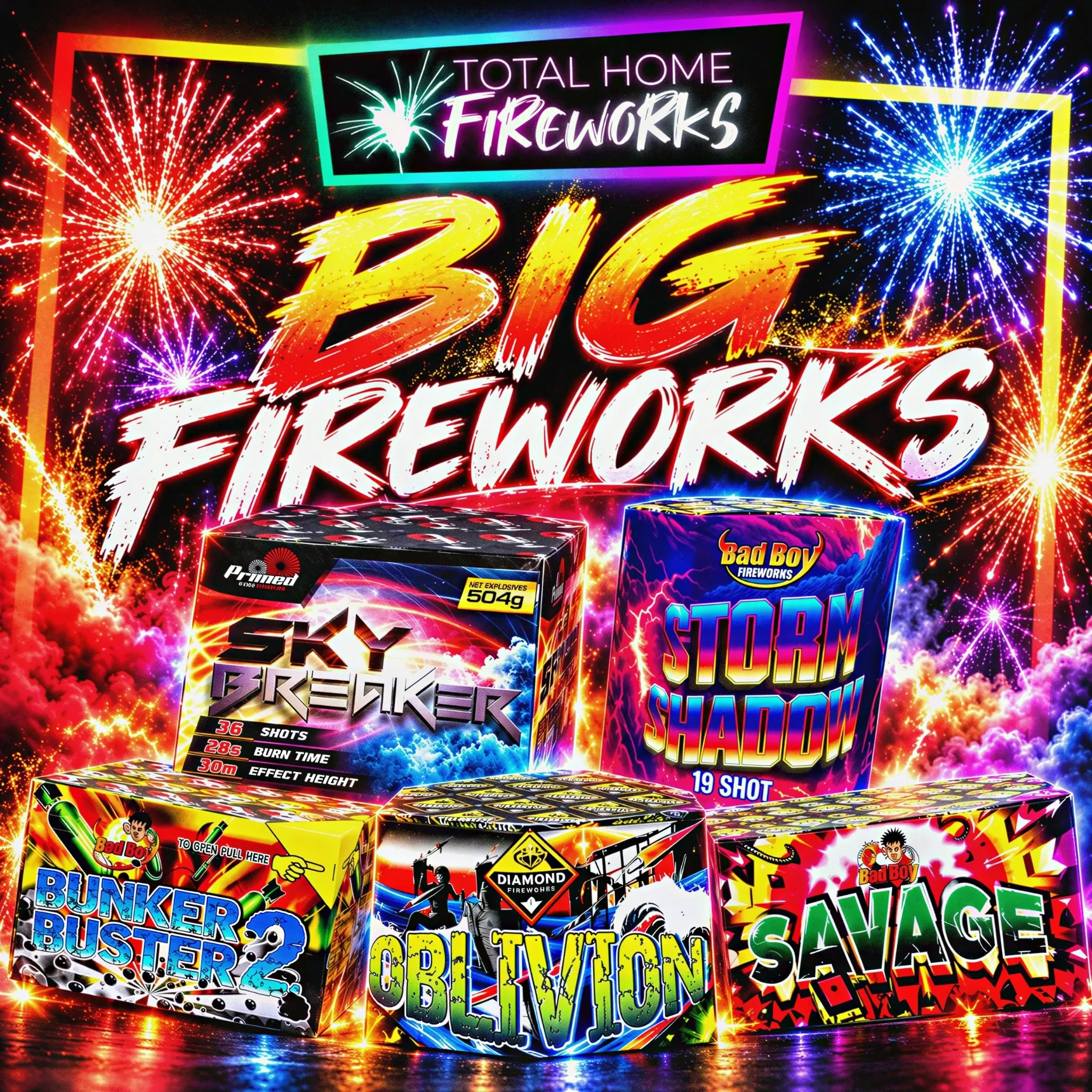 big fireworks-Total home fireworks – Hallmark Fireworks | Diwali fireworks | Bonfire fireworks | New Years Eve Fireworks |